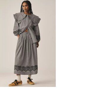 Anthropologie Damson Madder Keeley Midi Skirt size 2